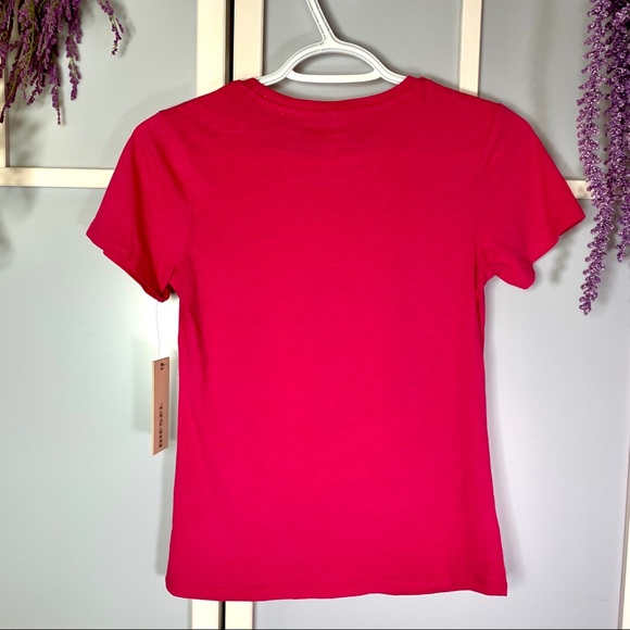 Diesel pink with white lace graphic T-shirt - Picture 3 of 6